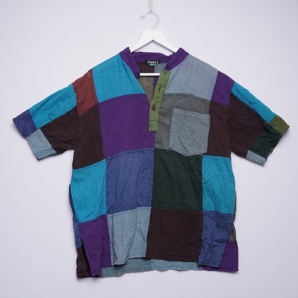Vintage Jayli Cotton Patchwork Popover Shirt Size M